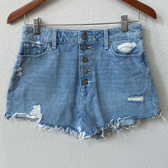 PAIGE Women's Margot Short Raw Hem High Rise Dark Wash Size 27 - Picture 1 of 3